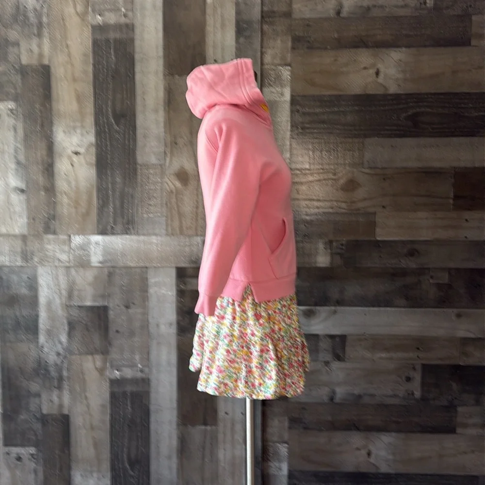 Mini Boden pink hoodie floral skirt girls size 10 pastel softgirl garden party